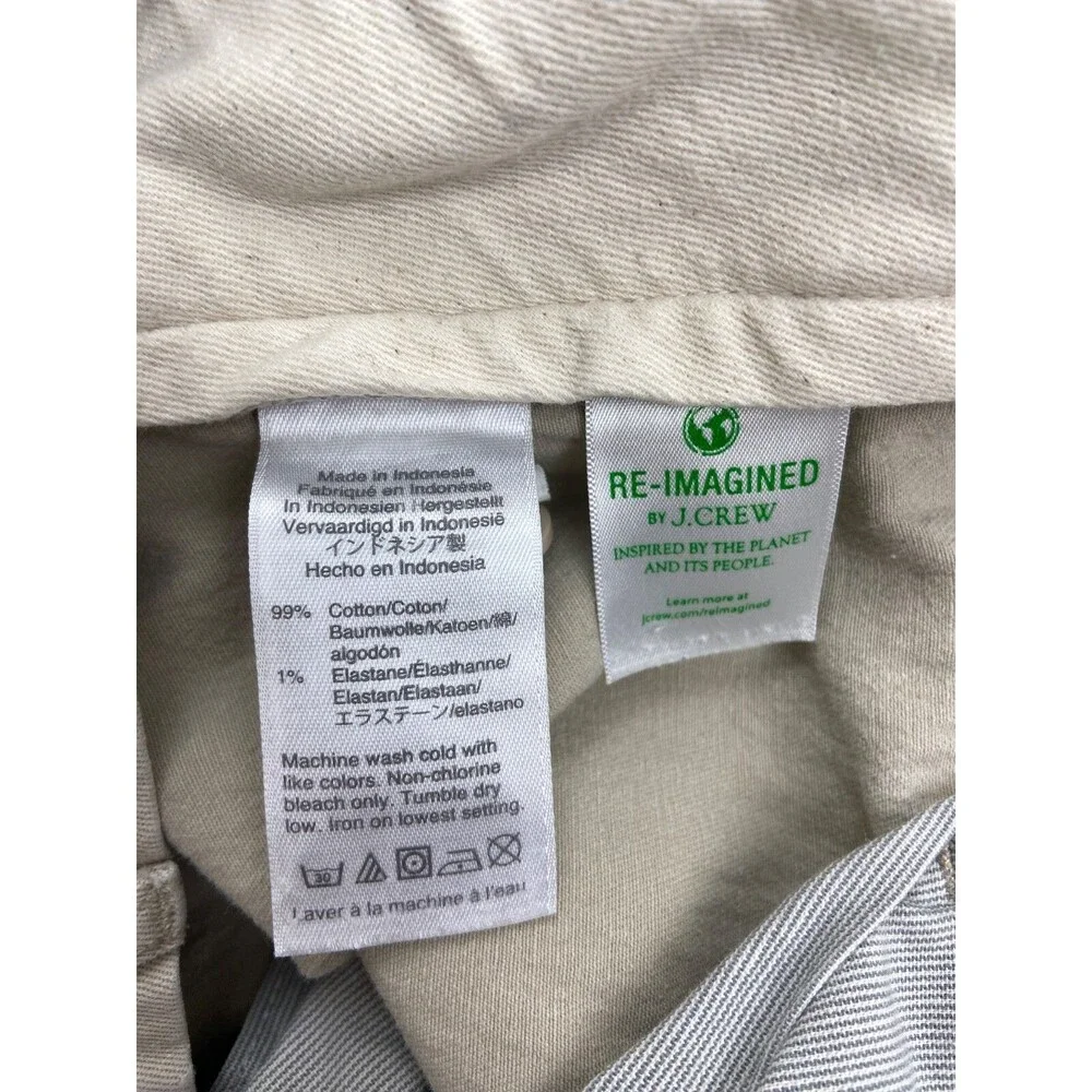 J CREW Stretch Mens 32x32 Beige 484 Slim Soft Cotton Khaki/Chino Pants